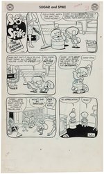 SUGAR AND SPIKE #16 COMIC BOOK PAGE/COMPLETE STORY ORIGINAL ART BY SHELDON MAYER.