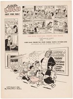 LITTLE LULU NEWSPAPER PROMOTIONAL FOLDER.