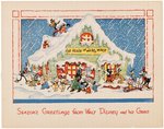 WALT DISNEY STUDIO HIGH GRADE 1935 CHRISTMAS CARD.