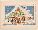 WALT DISNEY STUDIO HIGH GRADE 1935 CHRISTMAS CARD.