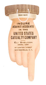 "UNITED STATES CASUALTY CO." DIE-CUT CELLO HAND BOOKMARK.