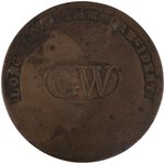 GEORGE WASHINGTON "GW LONG LIVE THE PRESIDENT" 1789 INAUGURAL CLOTHING BUTTON.