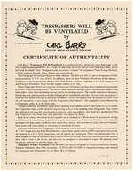 CARL BARKS "TRESPASSERS WILL BE VENTILATED" LITHOGRAPH PROGRESSIVE PROOF SET.