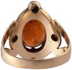 14KT YELLOW GOLD VICTORIAN GARNET AND PEARL RING.