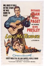 ELVIS PRESLEY - LOVE ME TENDER LINEN-MOUNTED ONE SHEET MOVIE POSTER.