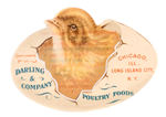 "DARLING & CO. POULTRY FOODS" CHICK IN EGG DIE-CUT CELLO BOOKMARK.