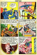 FUNNYMAN #6 COMIC BOOK PAGE ORIGINAL ART BY JOE SHUSTER & DICK AYERS.