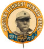 1910 MORTON'S PENNANT WINNER BREAD DETROIT TIGERS GEORGE MULLIN BUTTON.