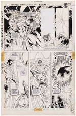 NEW TEEN TITANS VOL. 2 ANNUAL #1 COMIC BOOK PAGE ORIGINAL ART BY ED HANNIGAN.