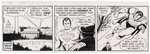 SUPERMAN DAILY STRIP TRIO ORIGINAL ART BY GEORGE TUSKA.