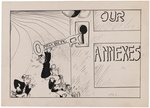 SHELDON MAYER COLLECTION OF 18 - 1930s CARTOONS AND SKETCHED ENVELOPE.