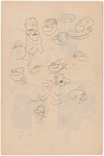 SHELDON MAYER COLLECTION OF 18 - 1930s CARTOONS AND SKETCHED ENVELOPE.