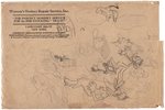 SHELDON MAYER COLLECTION OF 18 - 1930s CARTOONS AND SKETCHED ENVELOPE.