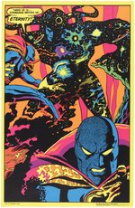 MARVEL SUPERHEROES THIRD EYE BLACK LIGHT #4007 DR. STRANGE MEETS ETERNITY HIGH GRADE POSTER.