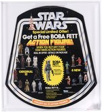 STAR WARS ACTION FIGURES (1978) BELL HANGER ADVERTISING STORE DISPLAY SIGN AFA 95 MINT WITH ORIGINAL SHIPPING CARTON & HARDWARE.