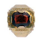 ORPHAN ANNIE RARE JANUARY BIRTHSTONE RING.