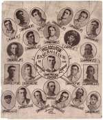 1909 W601 SPORTING LIFE PHILADELPHIA ATHLETICS PREMIUM WITH JOE JACKSON ROOKIE PLUS FIVE HOFERS.