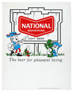 “NATIONAL BOHEMIAN LIGHT BEER” COUNTER SIGN AND STORE POSTER PAIR.