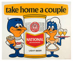 “NATIONAL BOHEMIAN LIGHT BEER” COUNTER SIGN AND STORE POSTER PAIR.