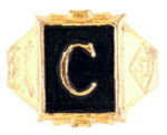 TOM MIX SIGNET RING WITH INITIAL "C."