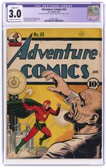 ADVENTURE COMICS #63 JUNE 1941 CGC RESTORED SLIGHT (C-1) 3.0 GOOD/VG.