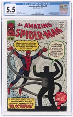 AMAZING SPIDER-MAN #3 JULY 1963 CGC 5.5 FINE- (FIRST DOCTOR OCTOPUS).