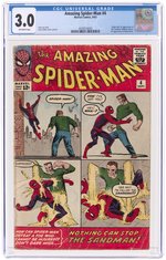 AMAZING SPIDER-MAN #4 SEPTEMBER 1963 CGC 3.0 GOOD/VG (FIRST SANDMAN).