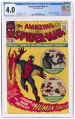 AMAZING SPIDER-MAN #8 JANUARY 1964 CGC 4.0 VG (FIRST LIVING BRAIN).