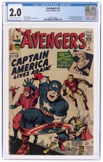 AVENGERS #4 MARCH 1964 CGC 2.0 GOOD (FIRST SILVER AGE CAPTAIN AMERICA).