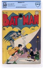 BATMAN #14 DECEMBER 1942-JANUARY 1943 CBCS RESTORED 3.0 SLIGHT AMATEUR GOOD/VG.