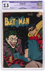 BATMAN #23 JUNE-JULY 1944 CGC RESTORED 2.5 SLIGHT (C-1) GOOD+.