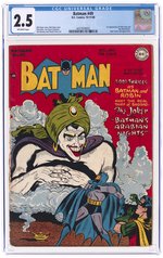 BATMAN #49 OCTOBER-NOVEMBER 1948 CGC 2.5 GOOD+ (FIRST MAD HATTER).