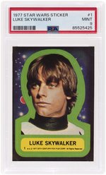 1977 TOPPS STAR WARS #1 STICKER LUKE SKYWALKER HIGH GRADE PSA 9 MINT.