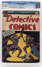 DETECTIVE COMICS #85 MARCH 1944 CGC 2.0 GOOD.