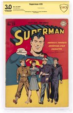 SUPERMAN #29 JULY-AUGUST 1944 CBCS VERIFIED SIGNATURE 3.0 GOOD/VG.