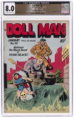 DOLL MAN #20 JANUARY 1949 CGC 8.0 VF MILE HIGH PEDIGREE.