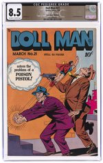 DOLL MAN #21 MARCH 1949 CGC 8.5 VF+ MILE HIGH PEDIGREE.