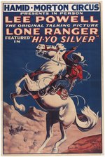 RARE LEE POWELL LONE RANGER 1941 MOVIE CIRCUS POSTER.