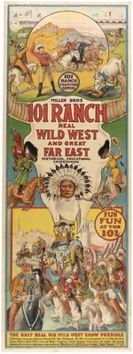 101 RANCH WILD WEST AND FAR EAST SHOW VERTICAL HALF SHEET POSTER.