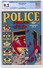 POLICE COMICS #6 JANUARY 1942 CGC 9.2 NM-.