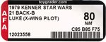 STAR WARS (1979) - LUKE SKYWALKER (X-WING PILOT) 21 BACK-B AFA 80 NM.