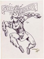 TEENAGE MUTANT NINJA TURTLES - SHREDDER 1985 ORIGINAL ART SKETCH BY KEVIN EASTMAN & PETER LAIRD.