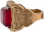 1946 CAPT. MIDNIGHT AZTEC SUN GOD SECRET COMPARTMENT HIGH GRADE RING (OVERSTREET COLLECTION).