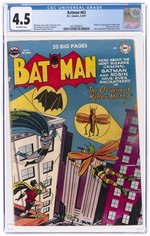 BATMAN #63 FEBRUARY-MARCH 1951 CGC 4.5 VG+ (FIRST KILLER MOTH).