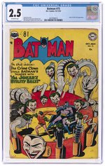 BATMAN #73 OCTOBER-NOVEMBER 1952 CGC 2.5 GOOD+.