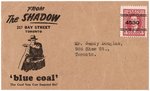 1941 "THE SHADOW BLUE COAL" VERY RARE CANADIAN PREMIUM RING COMPLETE W/ENVELOPE & PAPER (OVERSTREET COLLECTION).