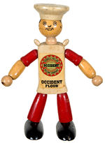 “OCCIDENT” FLOUR  WOOD JOINTED AD FIGURE.