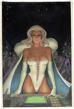 X-MEN BEWARE....THE WHITE QUEEN MARVEL POSTER ORIGINAL ART BY MARY WILSHIRE.