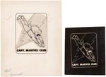 CAPTAIN MARVEL PATCH PAIR & PRODUCTION ART LOT.