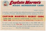 "CAPTAIN MARVEL'S MAGIC MEMBERSHIP CARD & SECRET MESSAGE" LOT WITH RARE PAPERS.